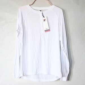 NWT Fila Fi-Lux VLS Henley Performa Energy Shirt - White - Small